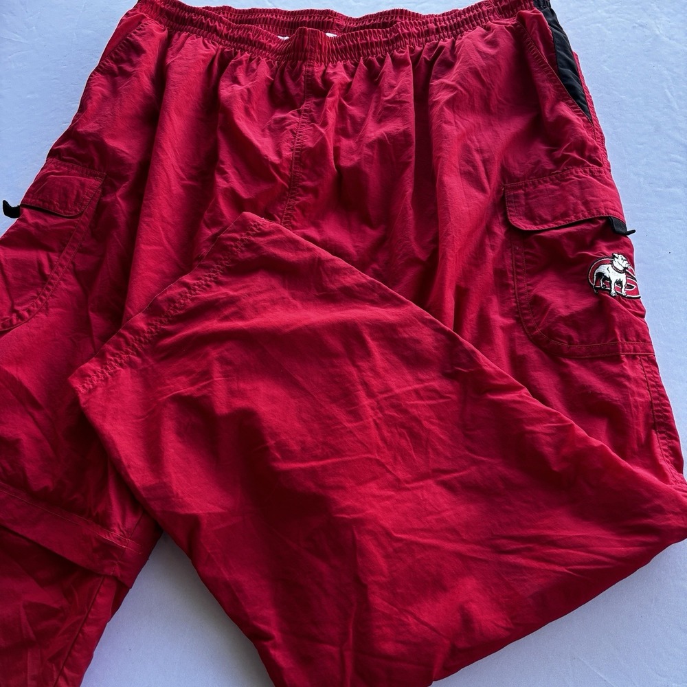 VTG Team Starter Georgia Bulldogs 2X Convertible Zip-Off Pants Red Cargo UGA‎